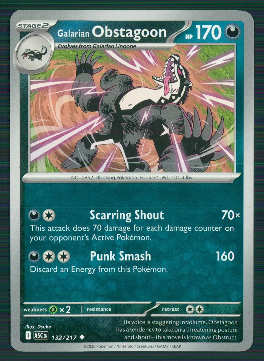 Galarian Obstagoon Ascended Heroes #132