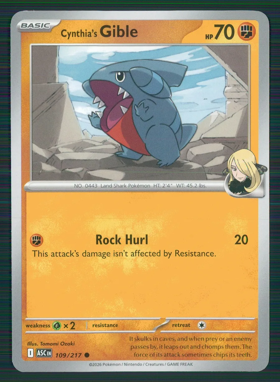 Cynthia's Gible Ascended Heroes #109
