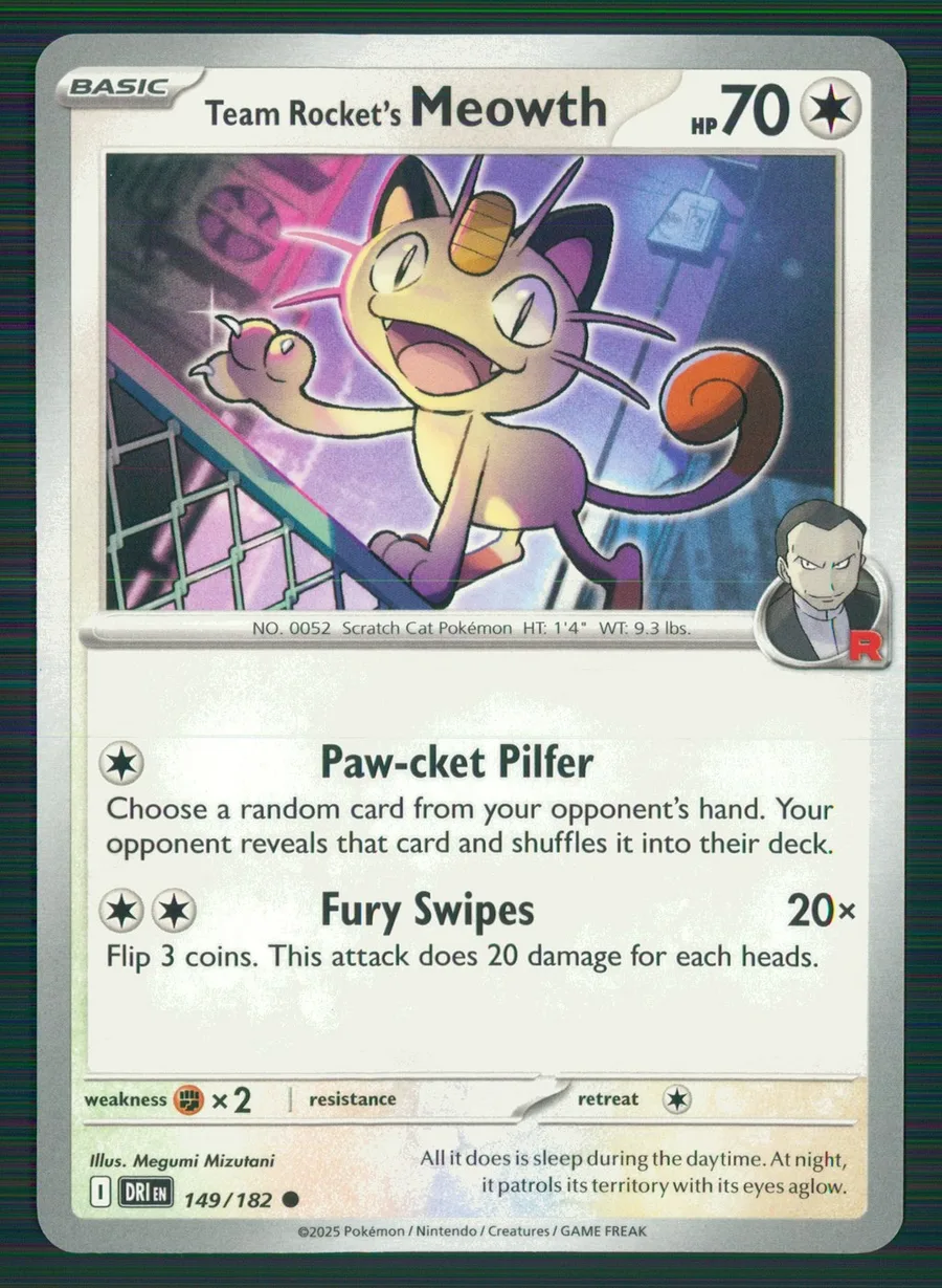 Team Rocket's Meowth Destined Rivals #149