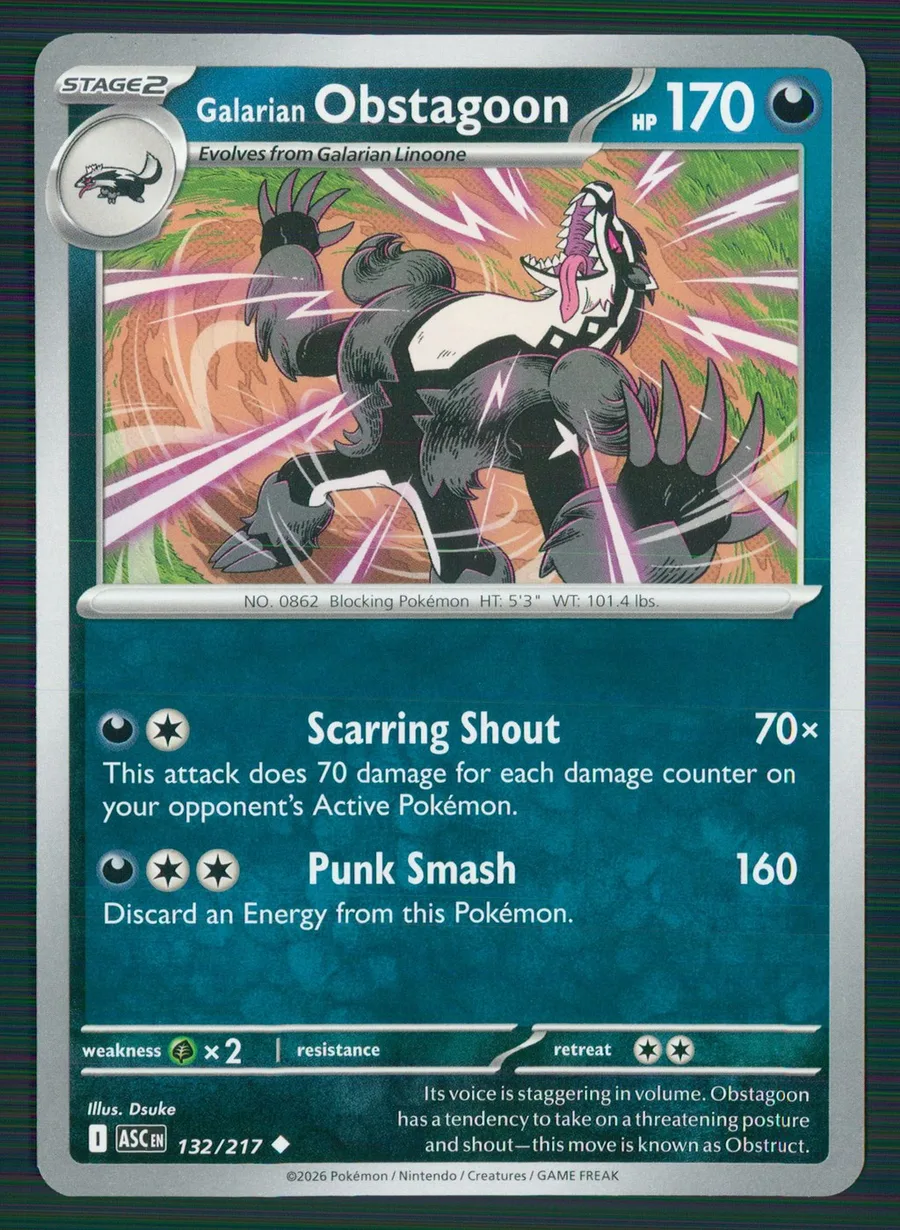 Galarian Obstagoon Ascended Heroes #132