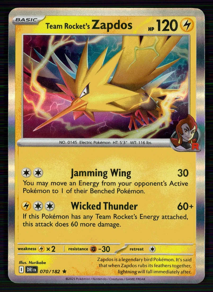 Team Rocket's Zapdos Destined Rivals #70