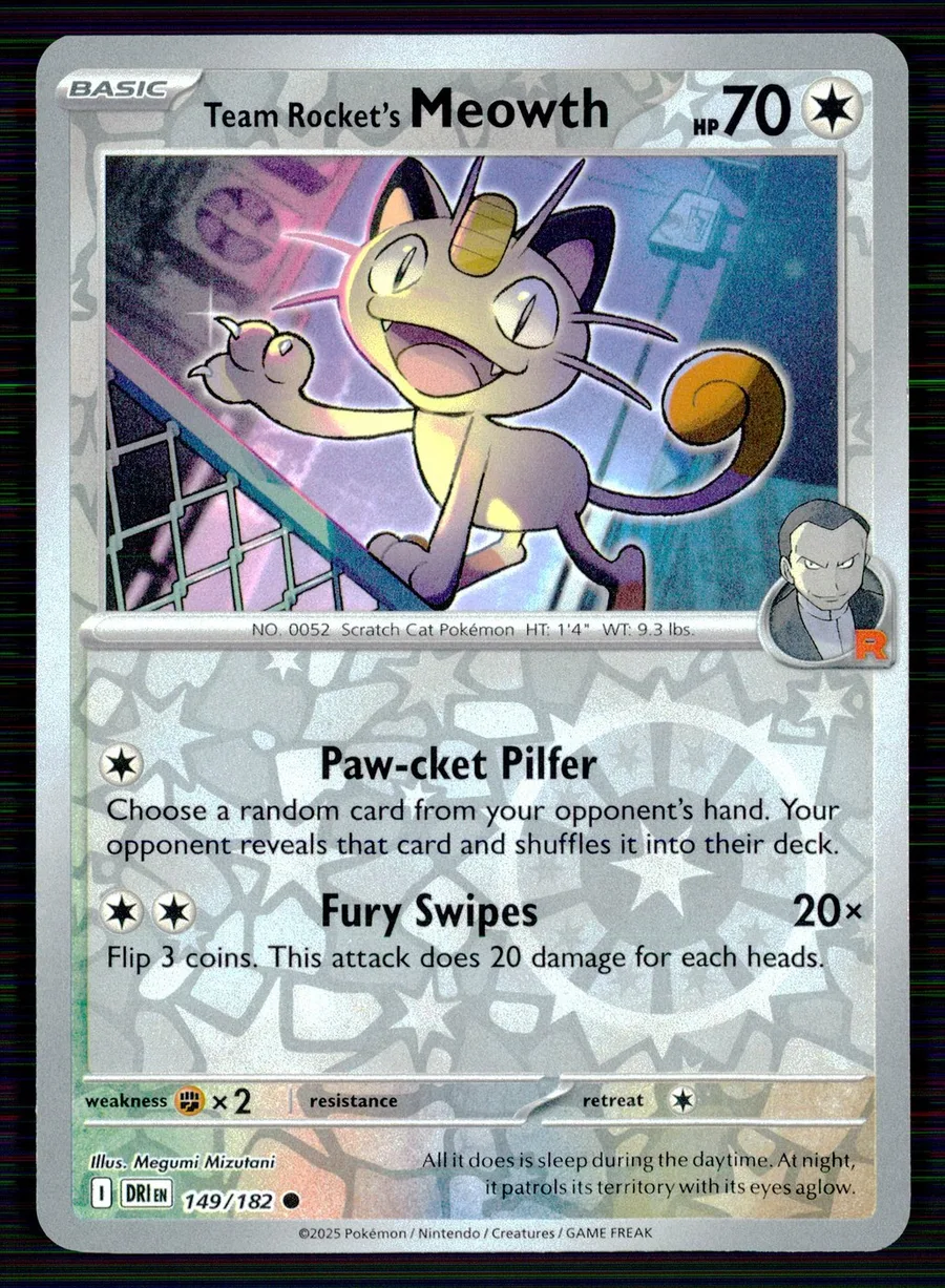 Team Rocket's Meowth Destined Rivals #149