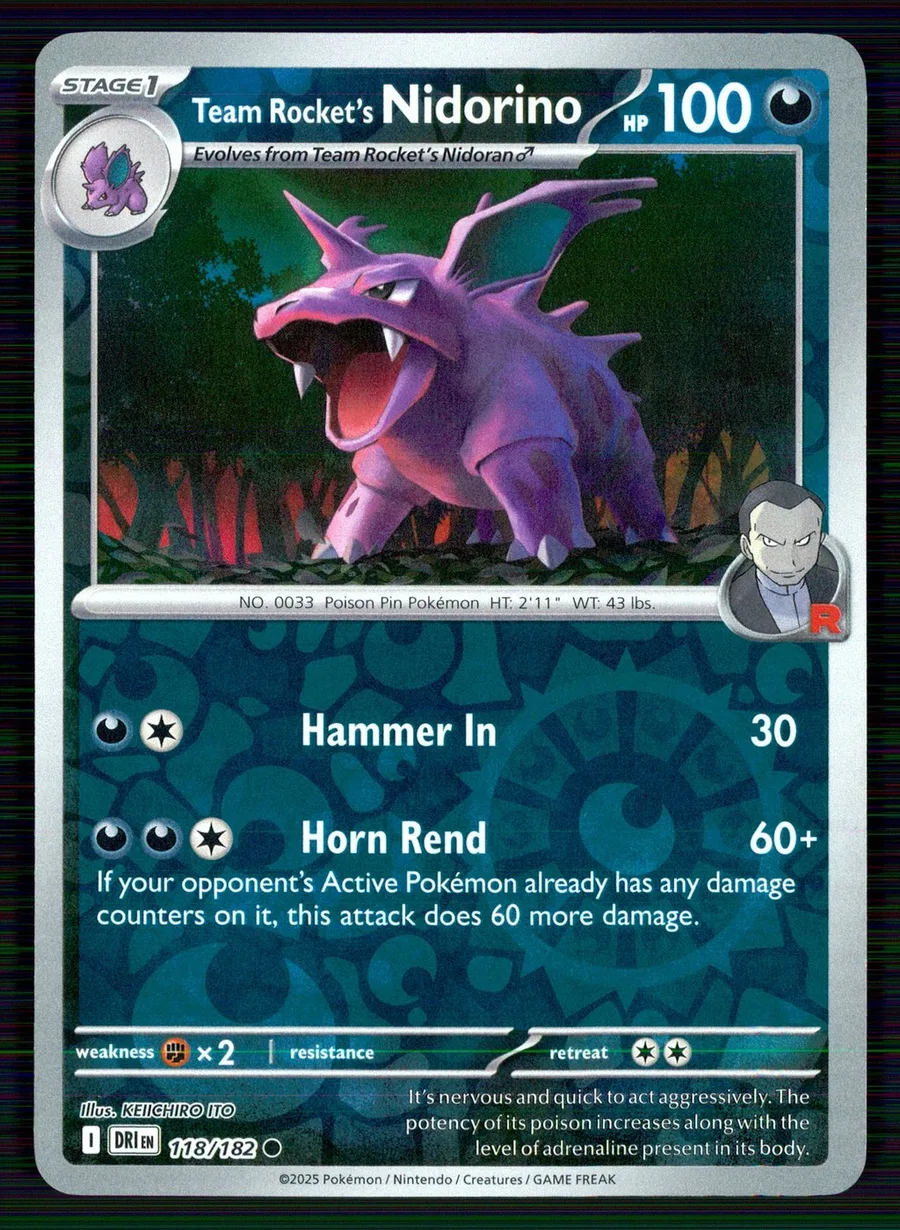Team Rocket's Nidorino Destined Rivals #118